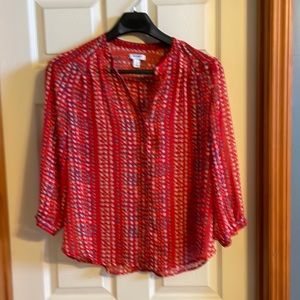 Red dotted Old Navy blouse size L